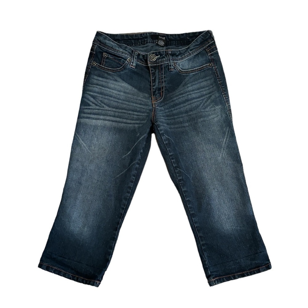 A.N.A Women’s Jean Capris Dark Wash Distressed Look